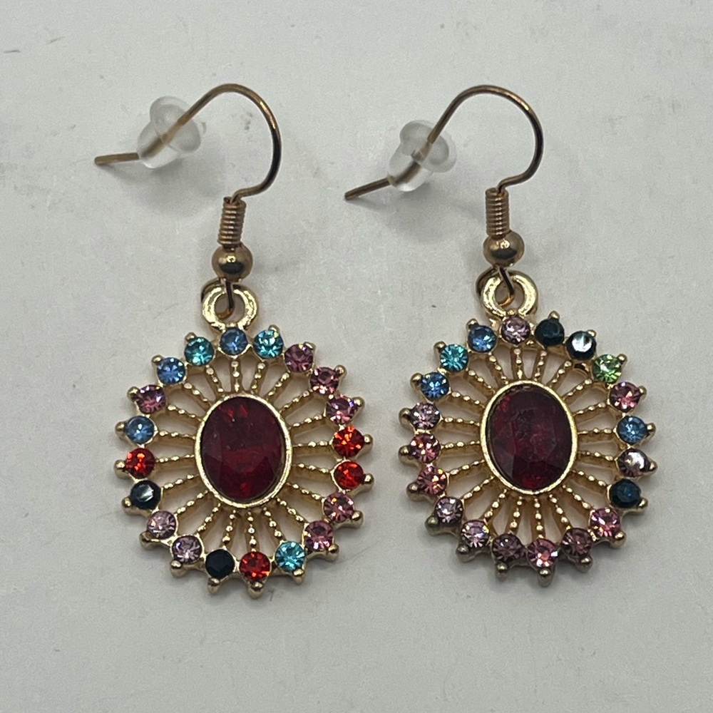 Gold plated Elegant Multicolor Gemstone Earrings